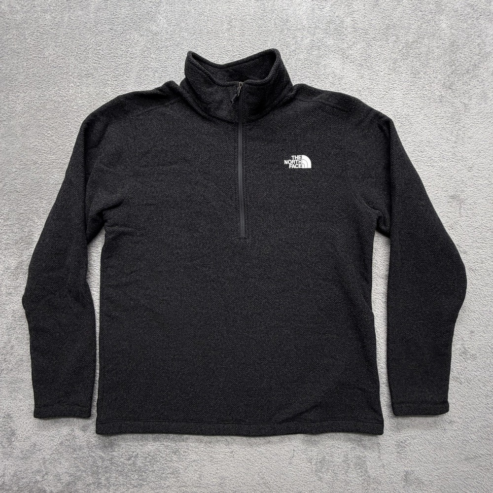 The North Face Sweatshirt Mens L Gray‎ Pullover 1/4 Zip Heavyweight Fleece